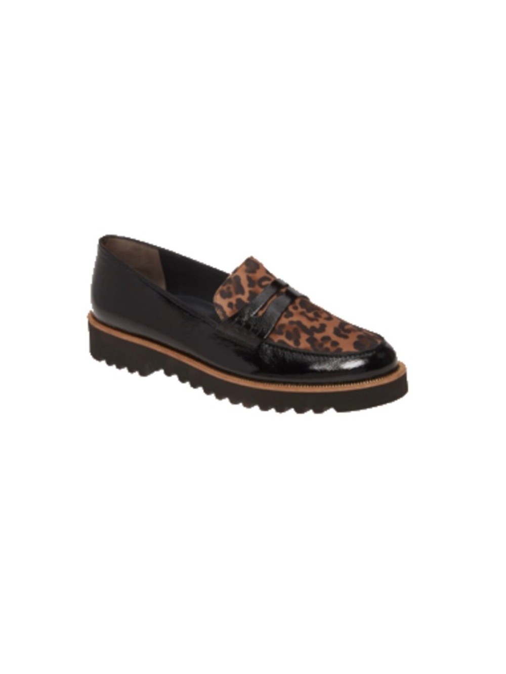 LIKE NEW Paul Green patent leather leopard Carrie loafers